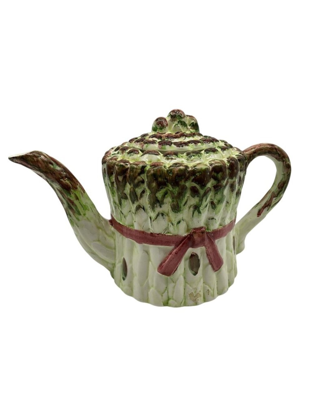 Ceramic Asparagus Vintage Teapot w/ Lid by Seymour Mann Hand Painted Collectible